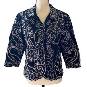 Coldwater creek embroidery jacket size 8